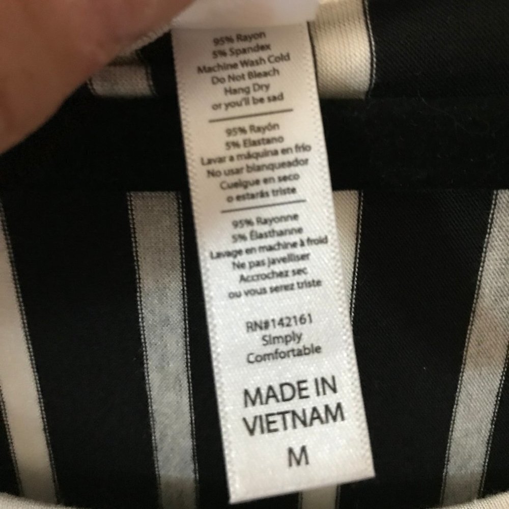 LULAROE BLACK, WHITE AND GREY TOP - Picture 3 of 5